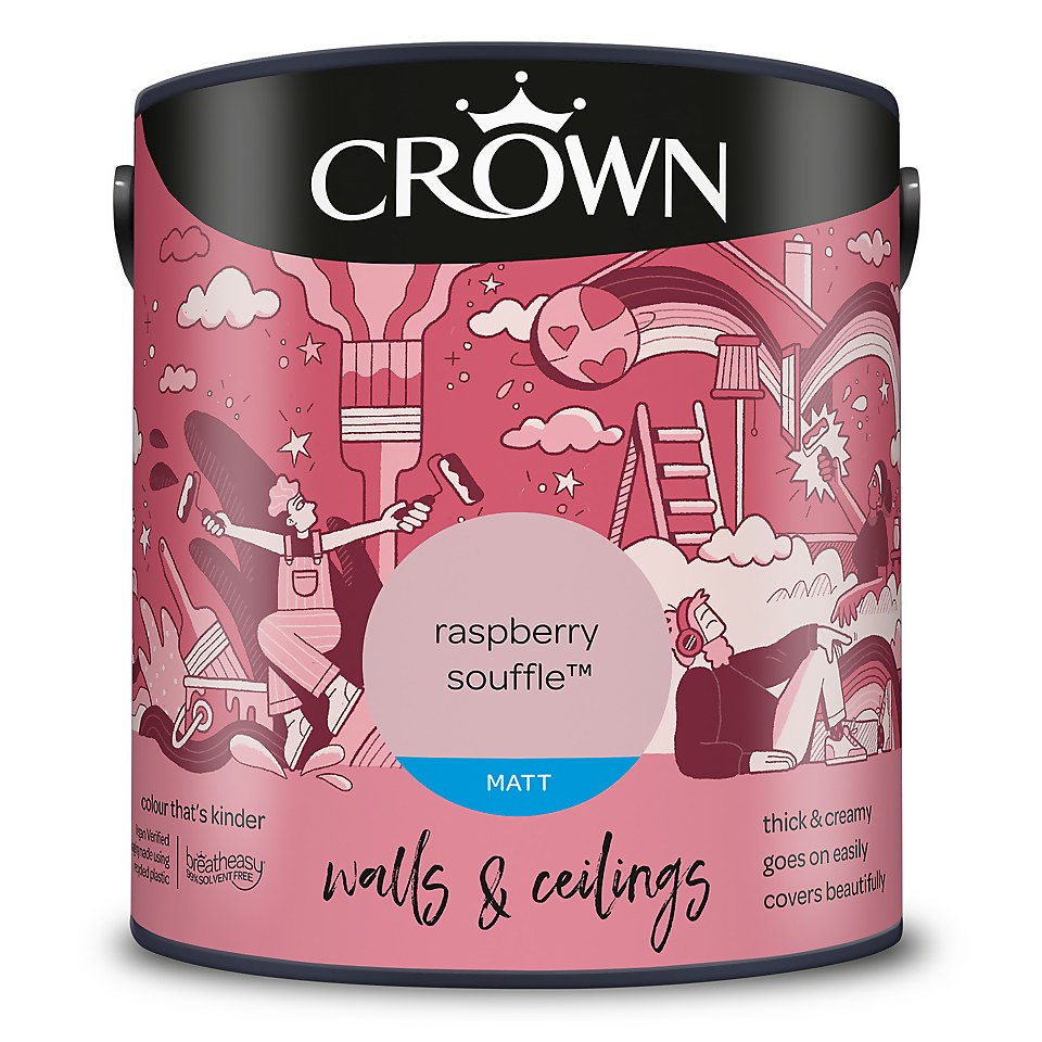 Crown Matt Emulsion Paint Raspberry Souffle - 2.5L