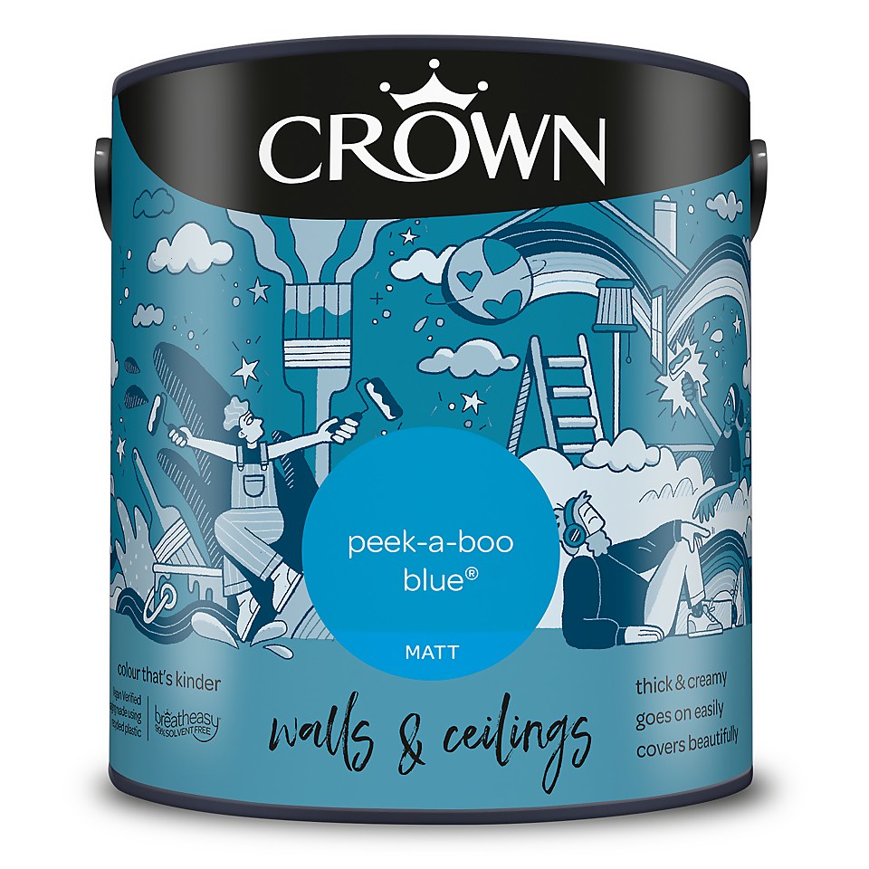Crown Matt Emulsion Paint Peek-a-Boo Blue - 2.5L