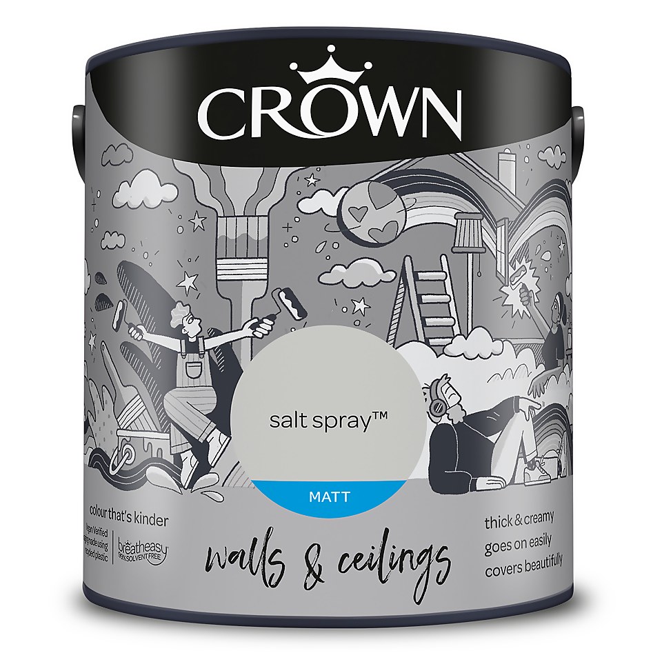 Crown Matt Emulsion Paint Salt Spray - 2.5L