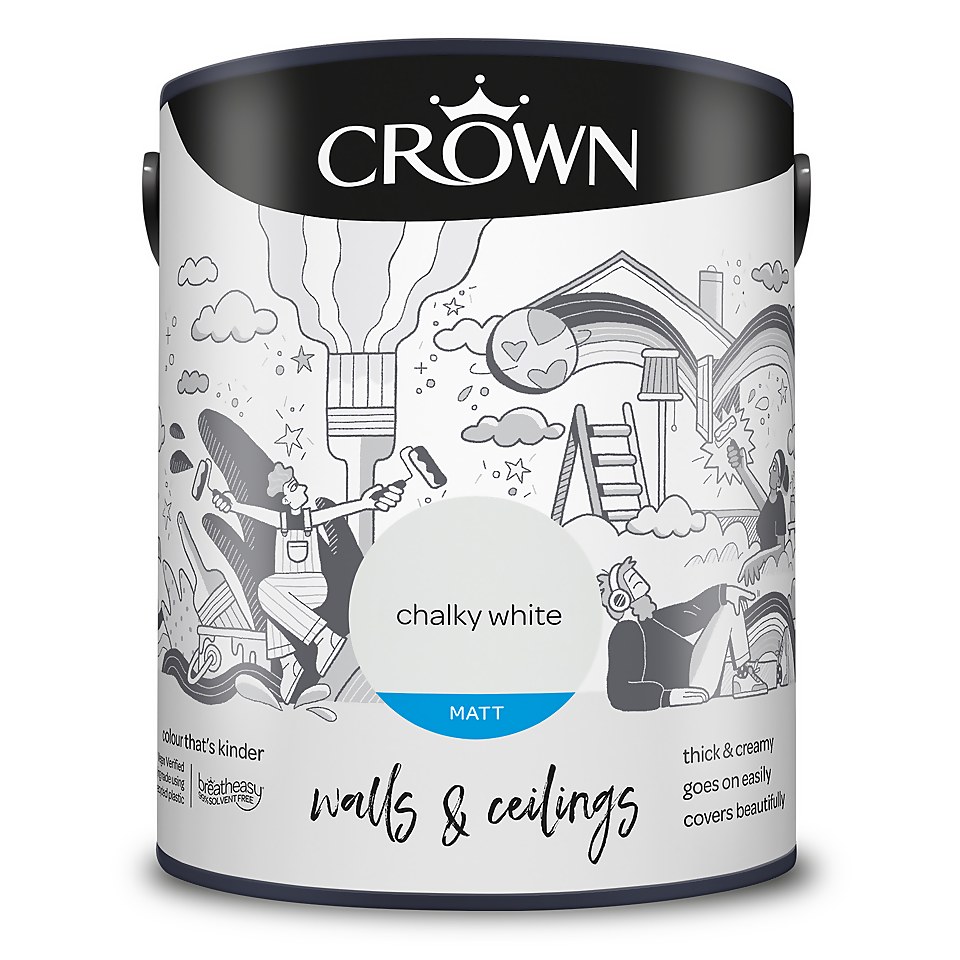 Crown Matt Emulsion Paint Chalky White - 5L