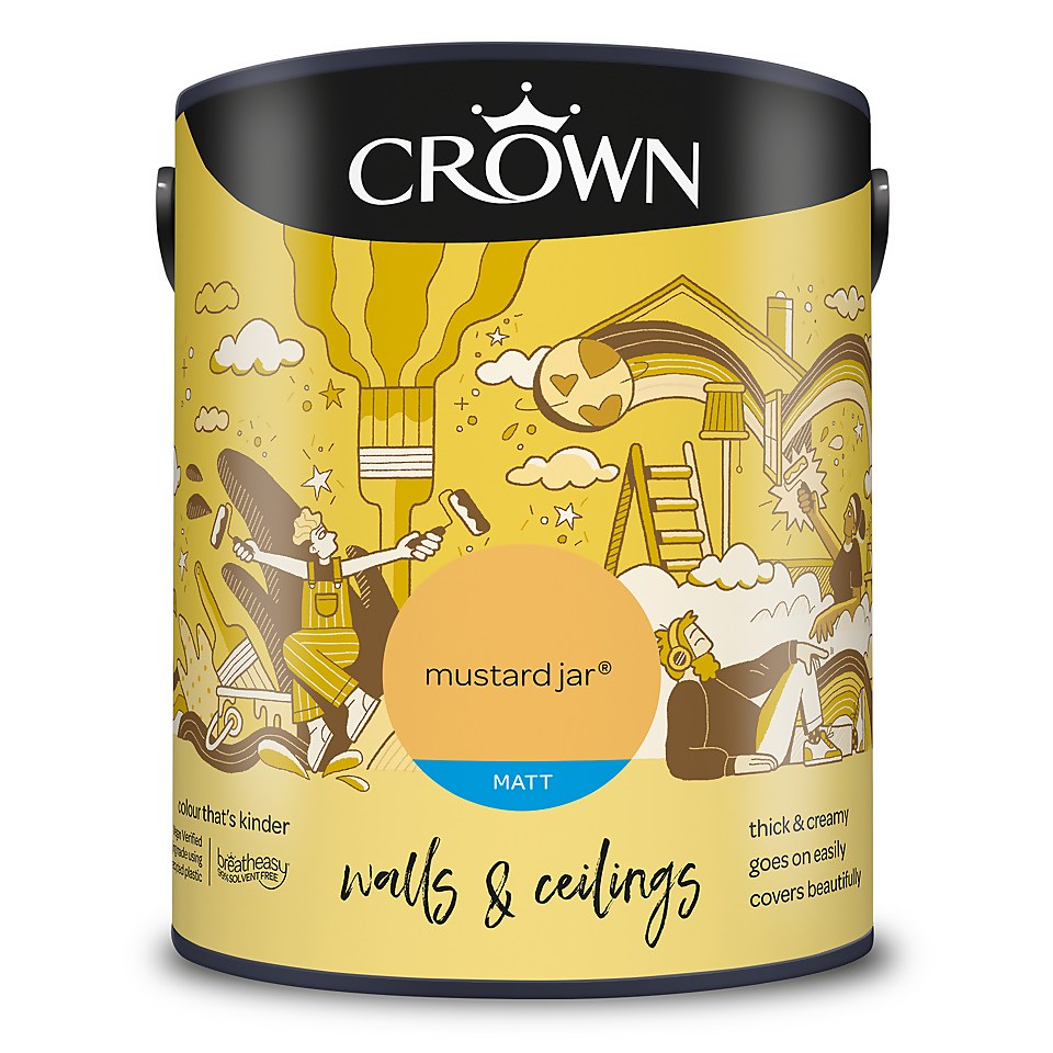 Crown Matt Emulsion Paint Mustard Jar - 5L