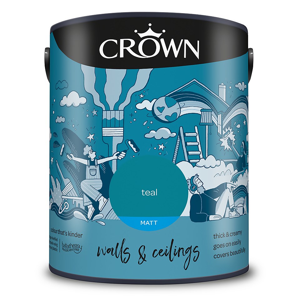 Crown Matt Emulsion Paint Teal - 5L