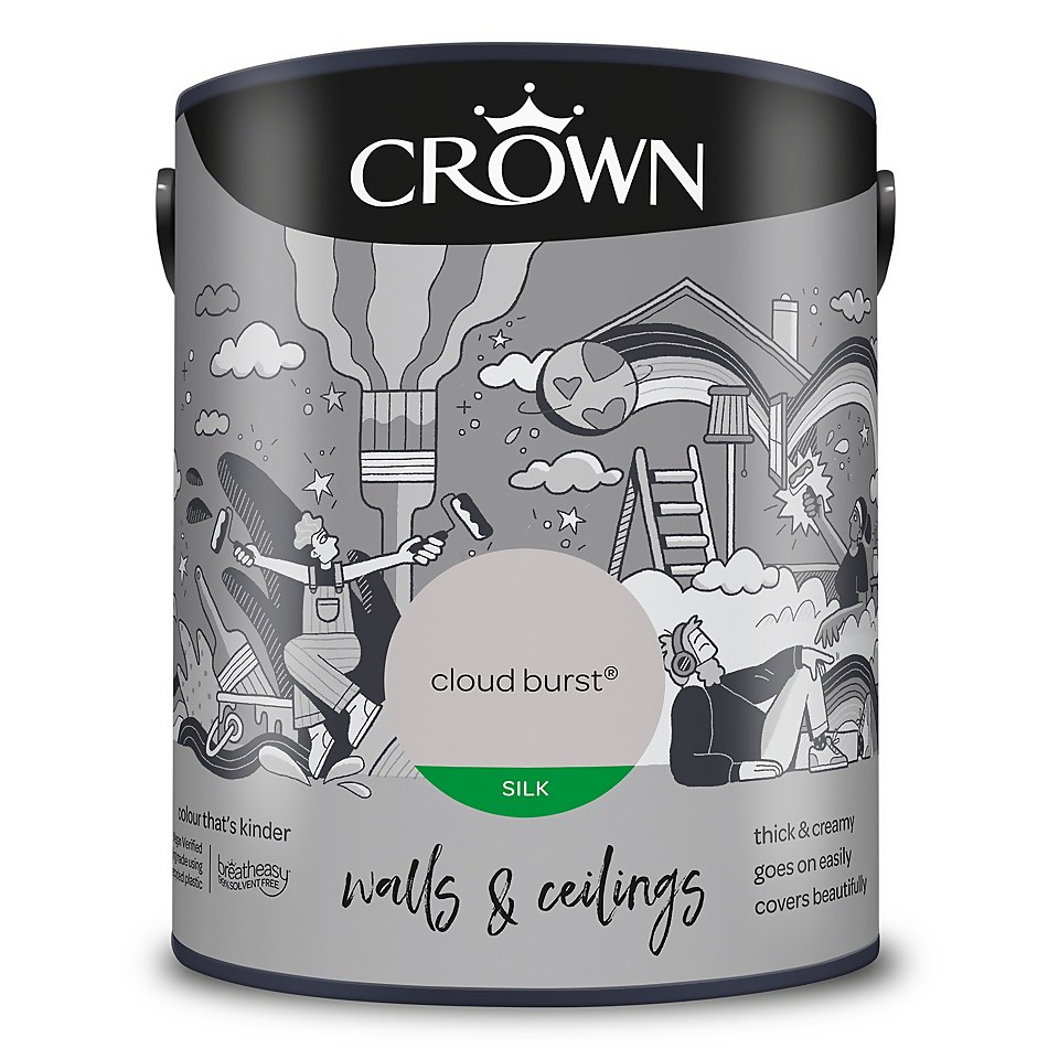 Crown Silk Emulsion Paint Cloud Burst - 5L