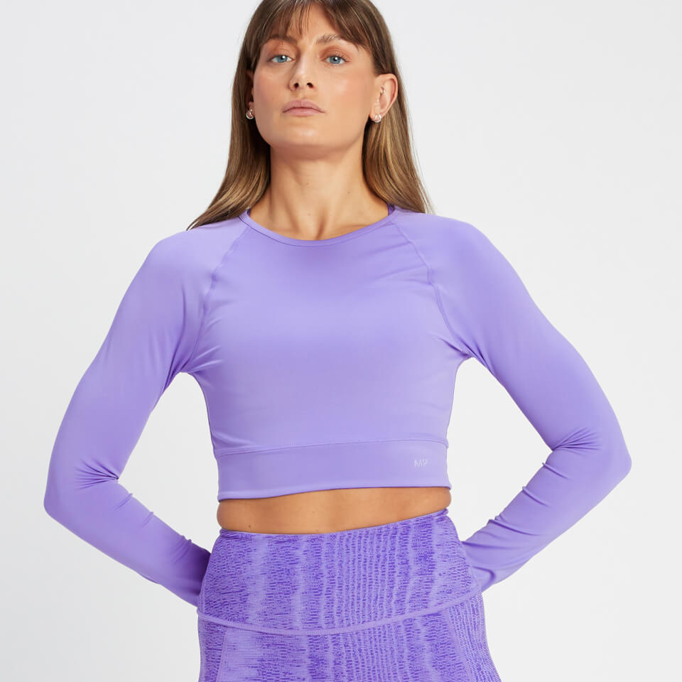 MP Women's Tempo Reversible Long Sleeve Crop Top - Paisley Purple