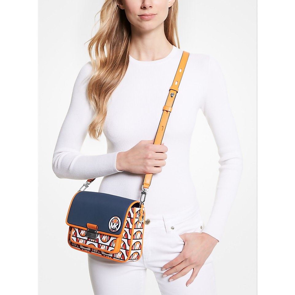 MK X ellesse Bradshaw Printed Canvas and Scuba Messenger Bag