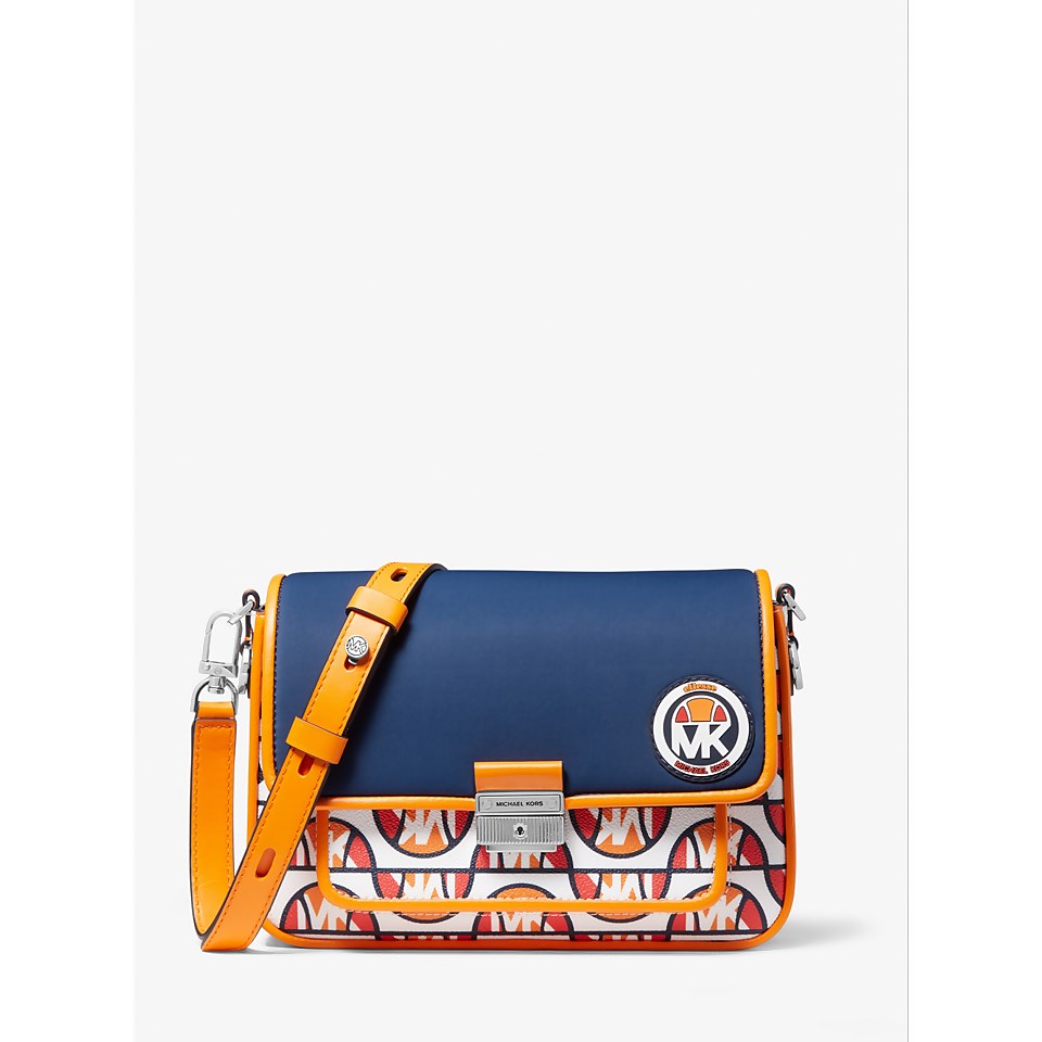 MK X ellesse Bradshaw Printed Canvas and Scuba Messenger Bag
