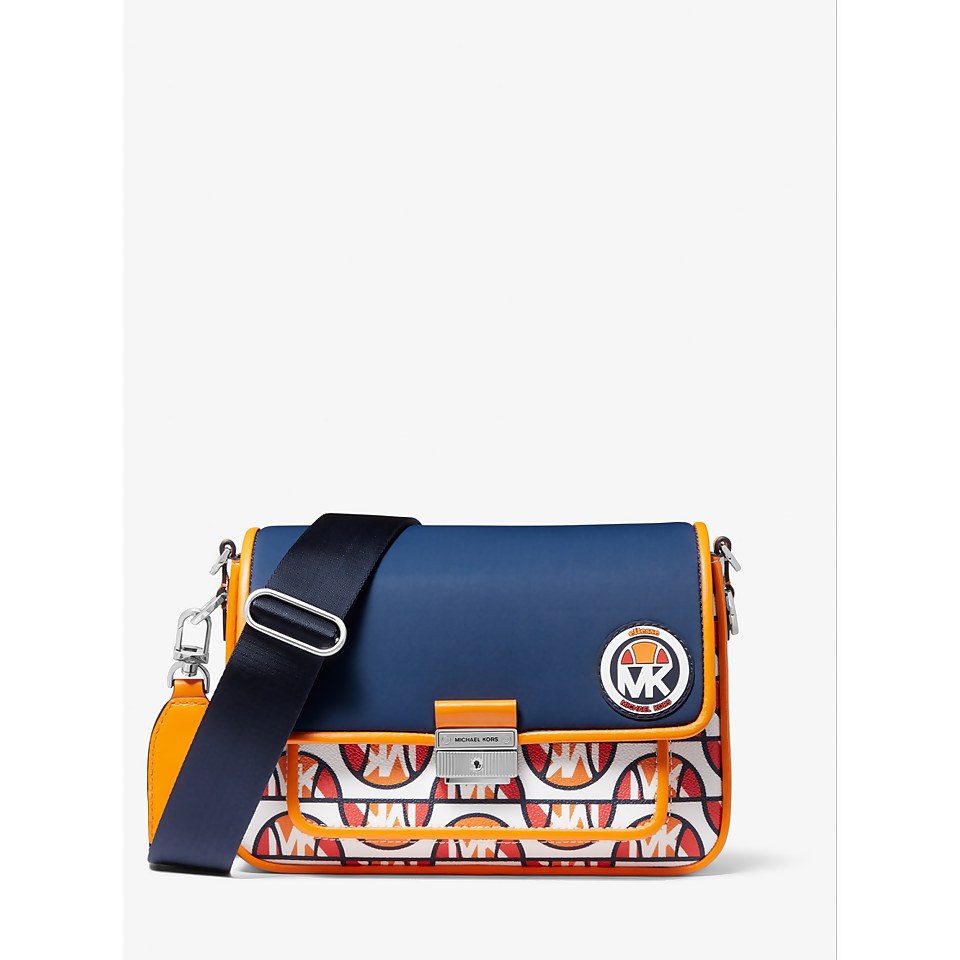 MK X ellesse Bradshaw Printed Canvas and Scuba Messenger Bag