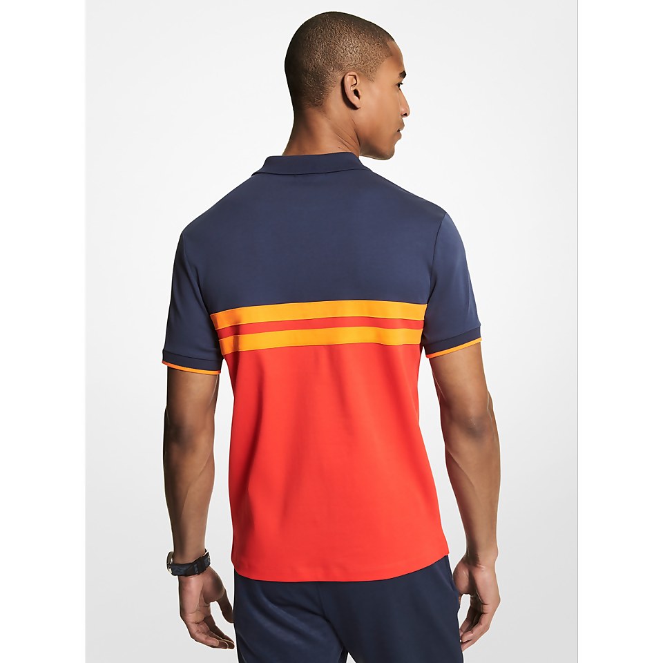 Men's MK X ellesse Striped Cotton Polo Shirt