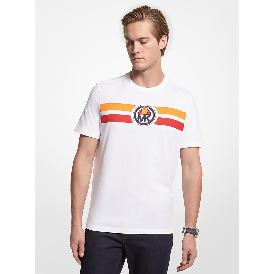 MK X ellesse Logo und Streifen T-Shirt für Herren