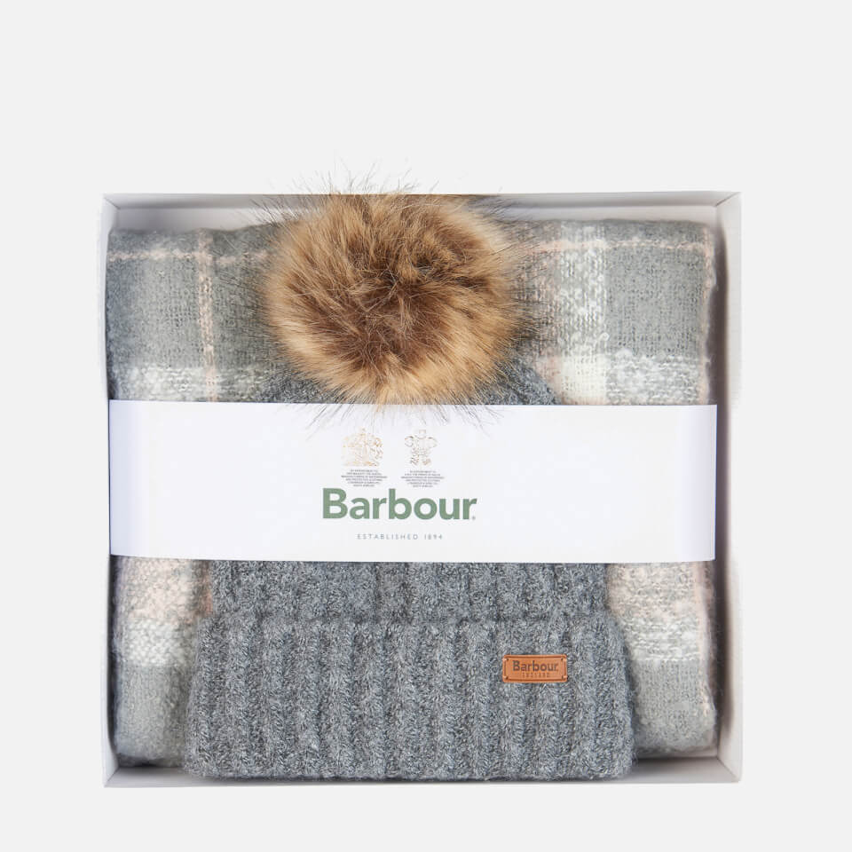 Barbour Saltburn Beanie & Tartan Scarf Set