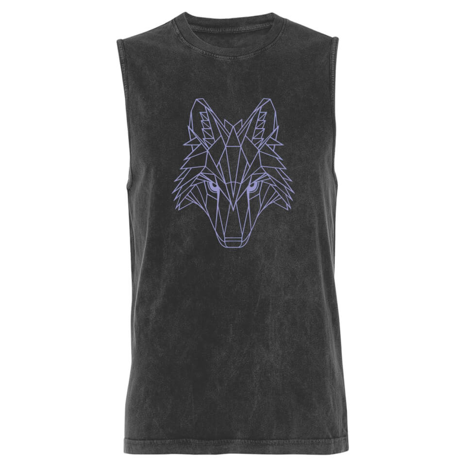 Wolfpack Head Men's Vests - Black Acid Wash