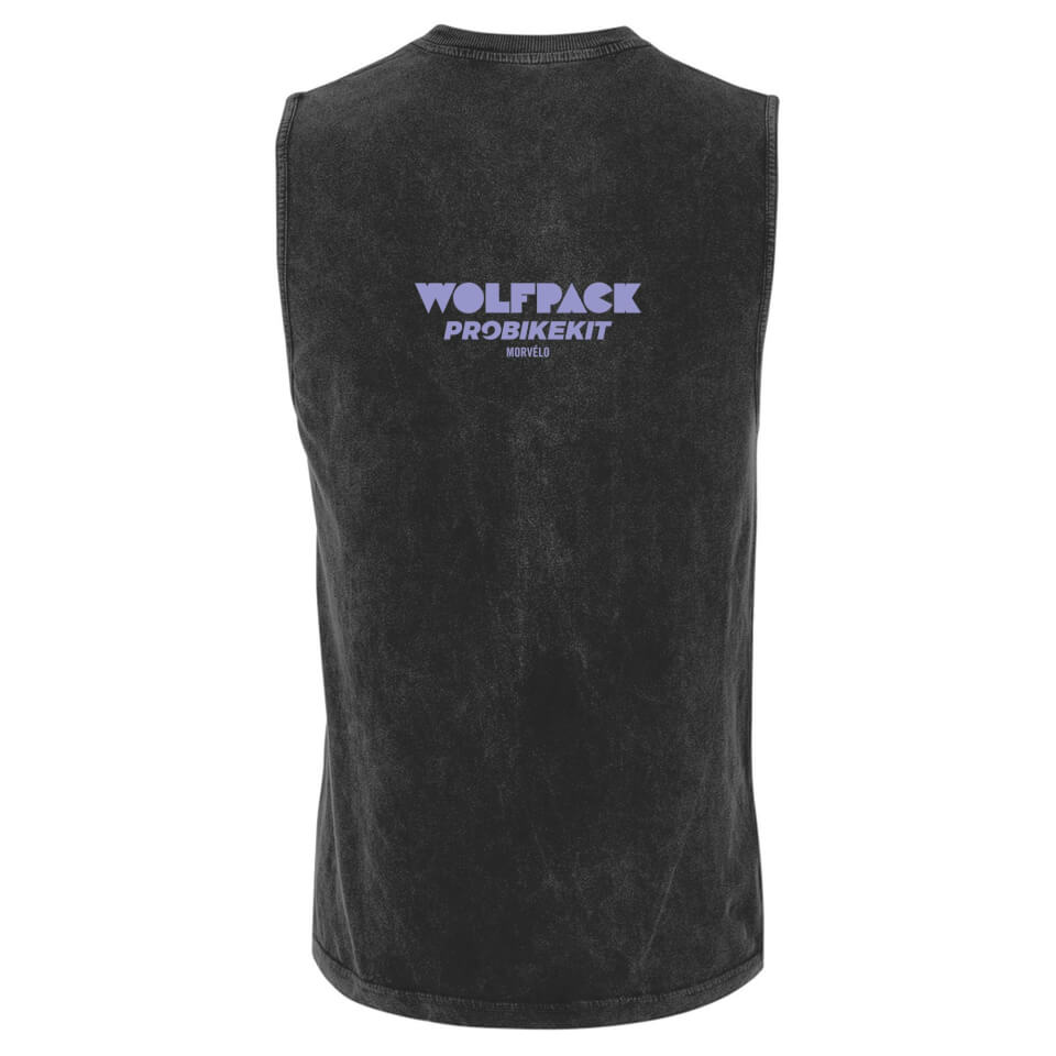 Wolfpack Head Men's Vests - Black Acid Wash