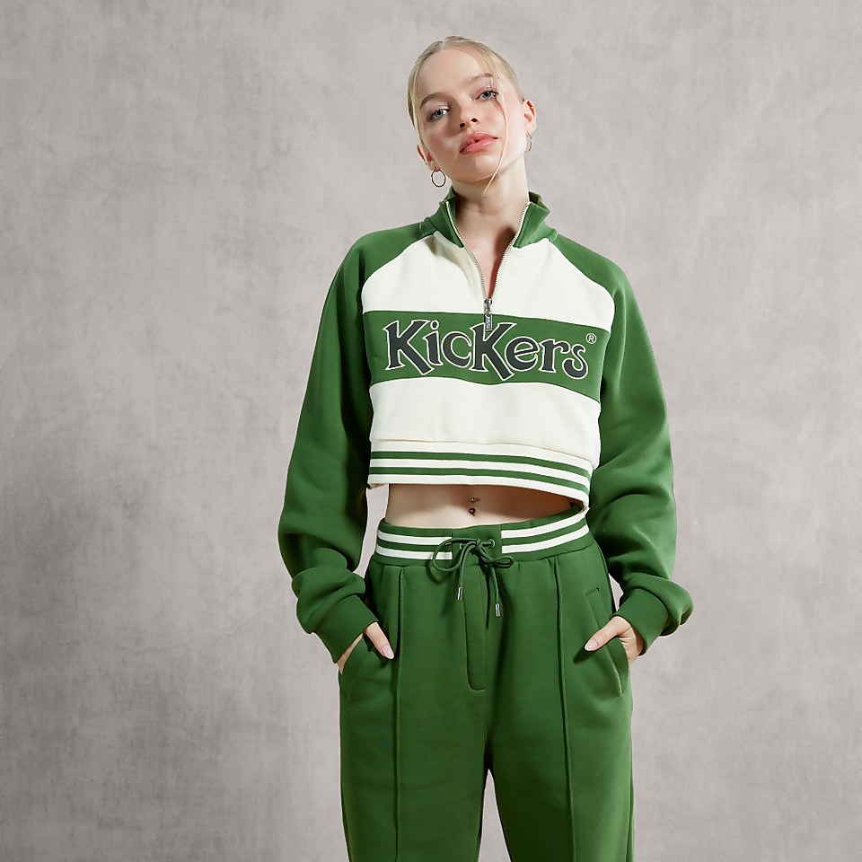 Women's Sweatshirt Fleece Mock Neck Green