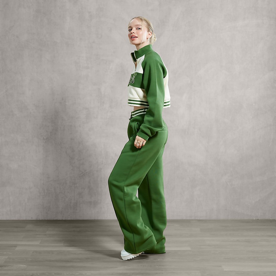 Women's Sweatshirt Fleece Mock Neck Green