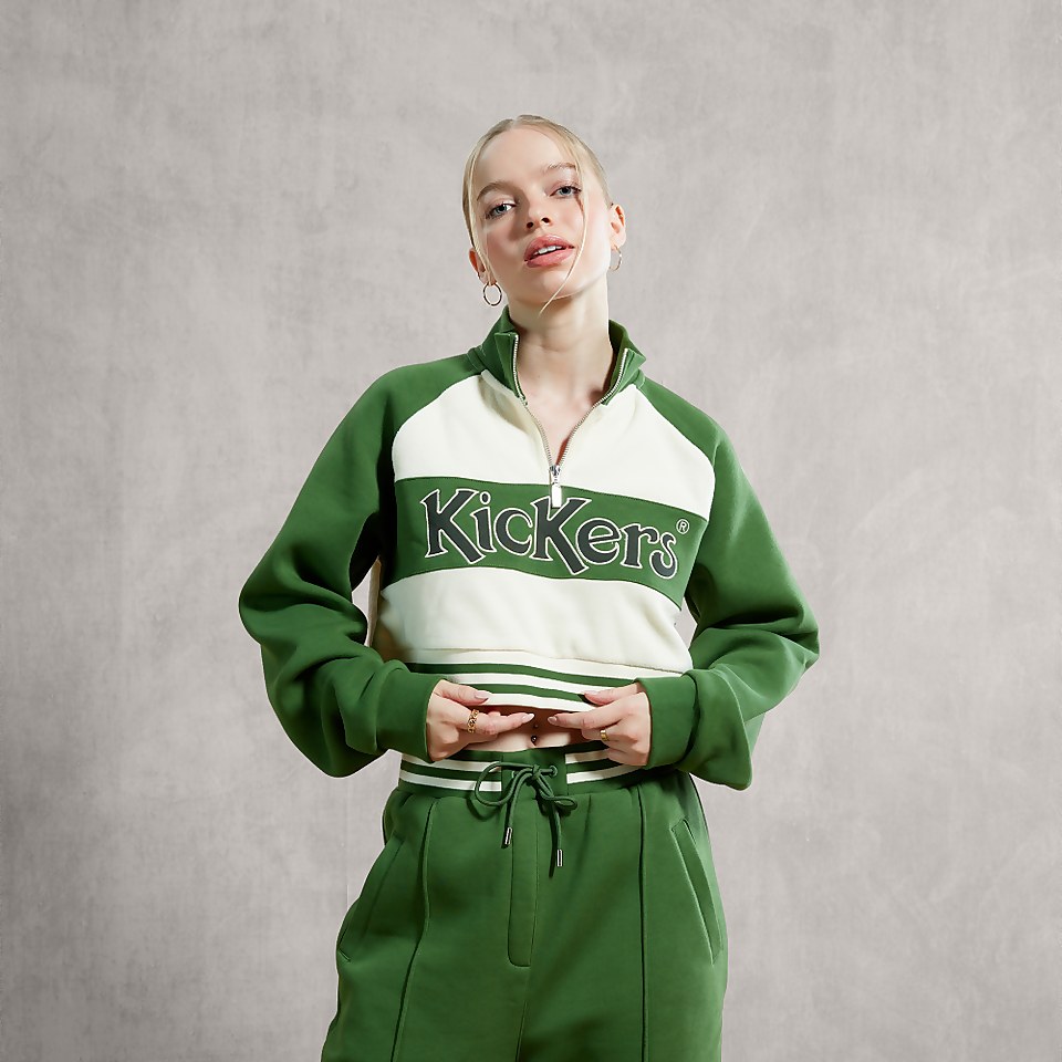 Women's Sweatshirt Fleece Mock Neck Green