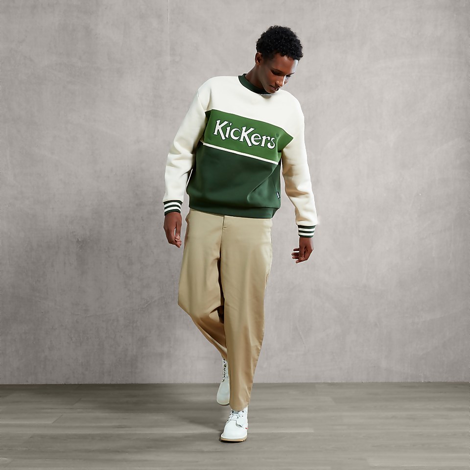 Women's Panelled Sweatshirt With Cream And Green
