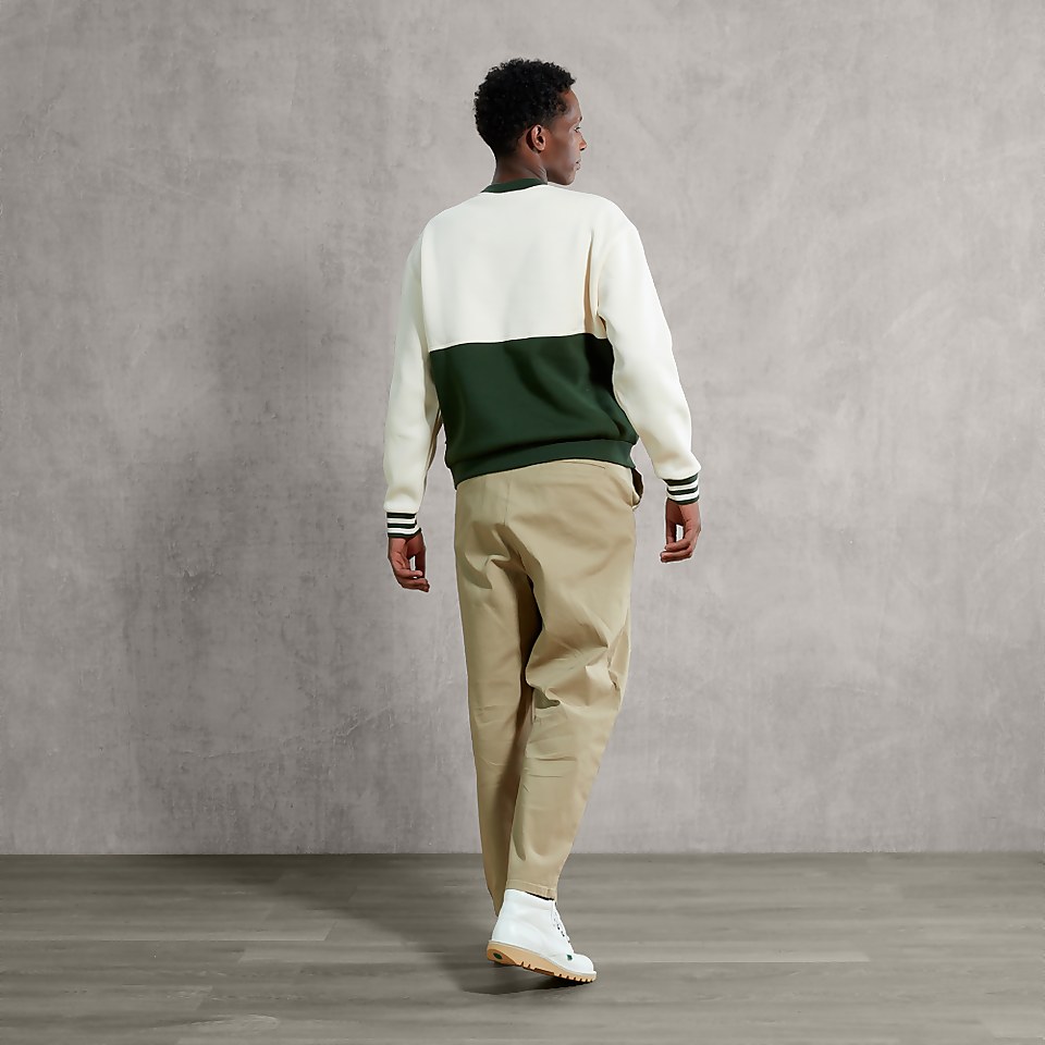 Women's Panelled Sweatshirt With Cream And Green