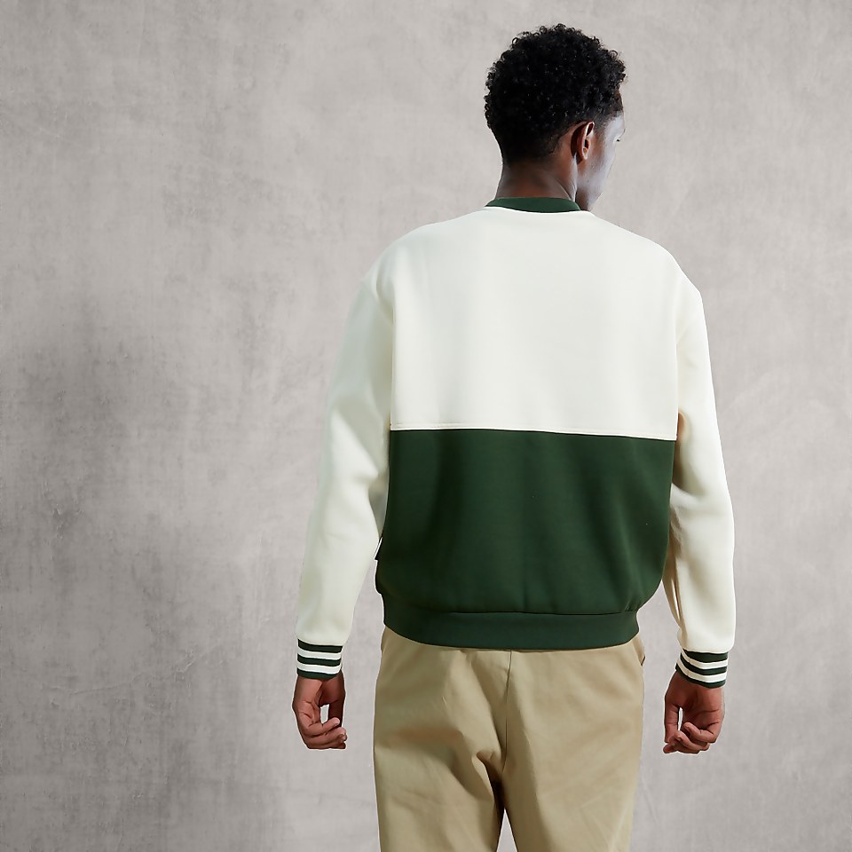 Women's Panelled Sweatshirt With Cream And Green