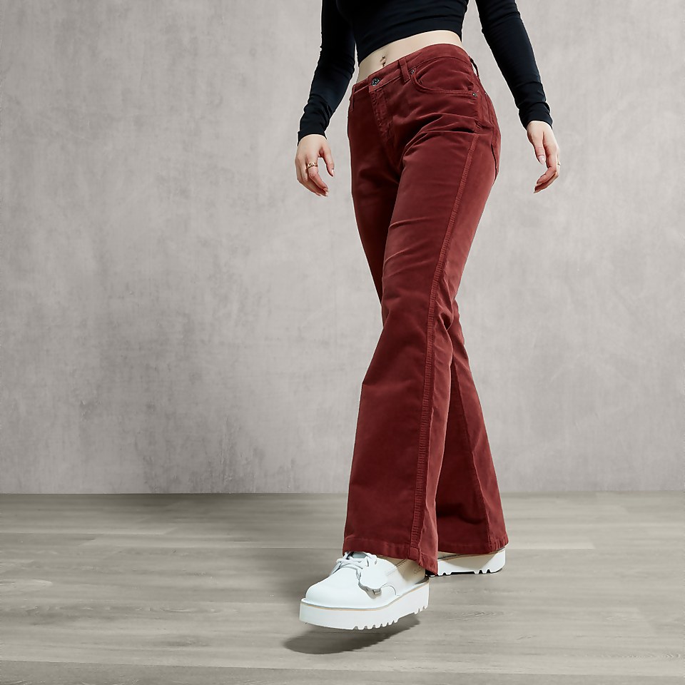 Women's Velvet Flares Brown