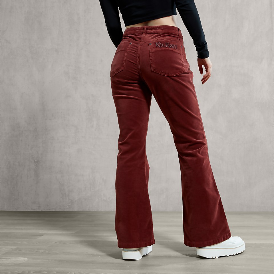 Women's Velvet Flares Brown