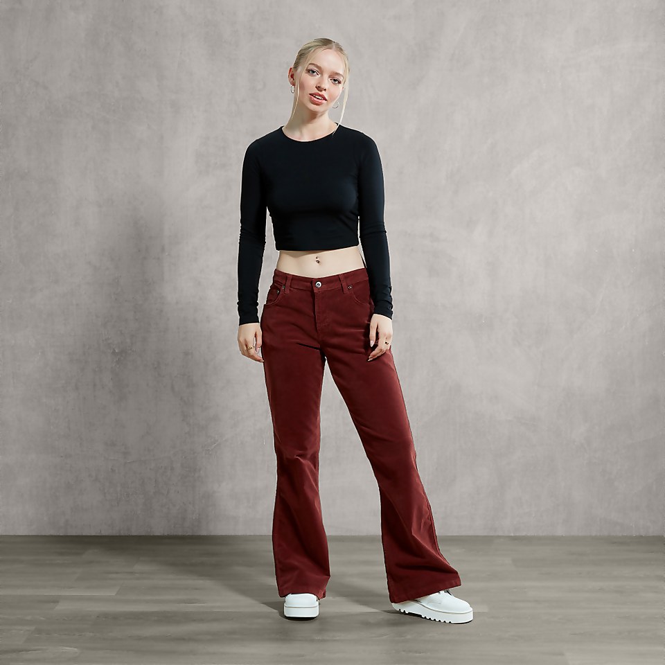 Women's Velvet Flares Brown