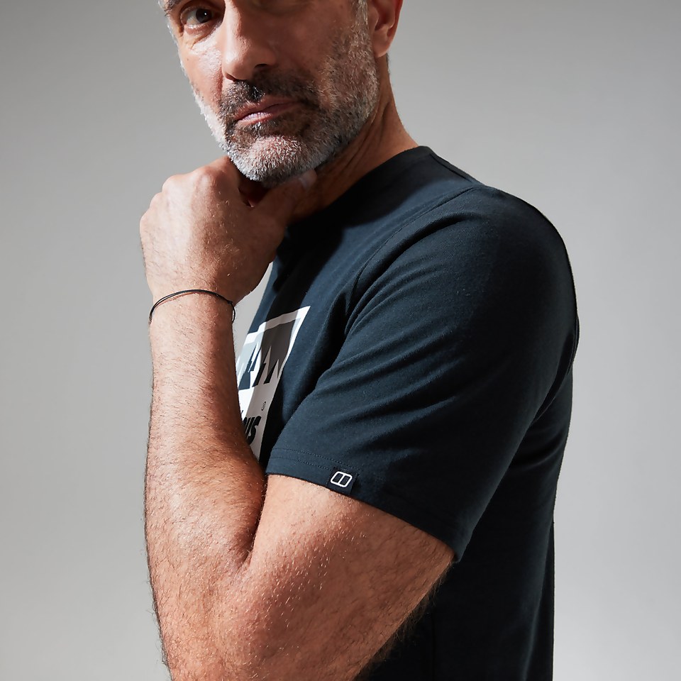 Men's Grey Fangs Peak Short Sleeve Tee Black