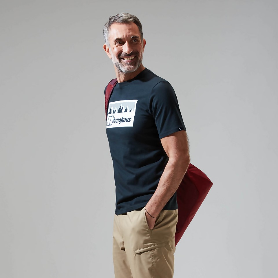 Men's Grey Fangs Peak Short Sleeve Tee Black