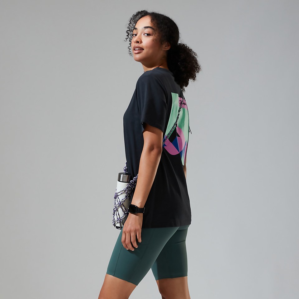 Boyfriend Dolomites MTN Short Sleeve Tee für Damen - Schwarz