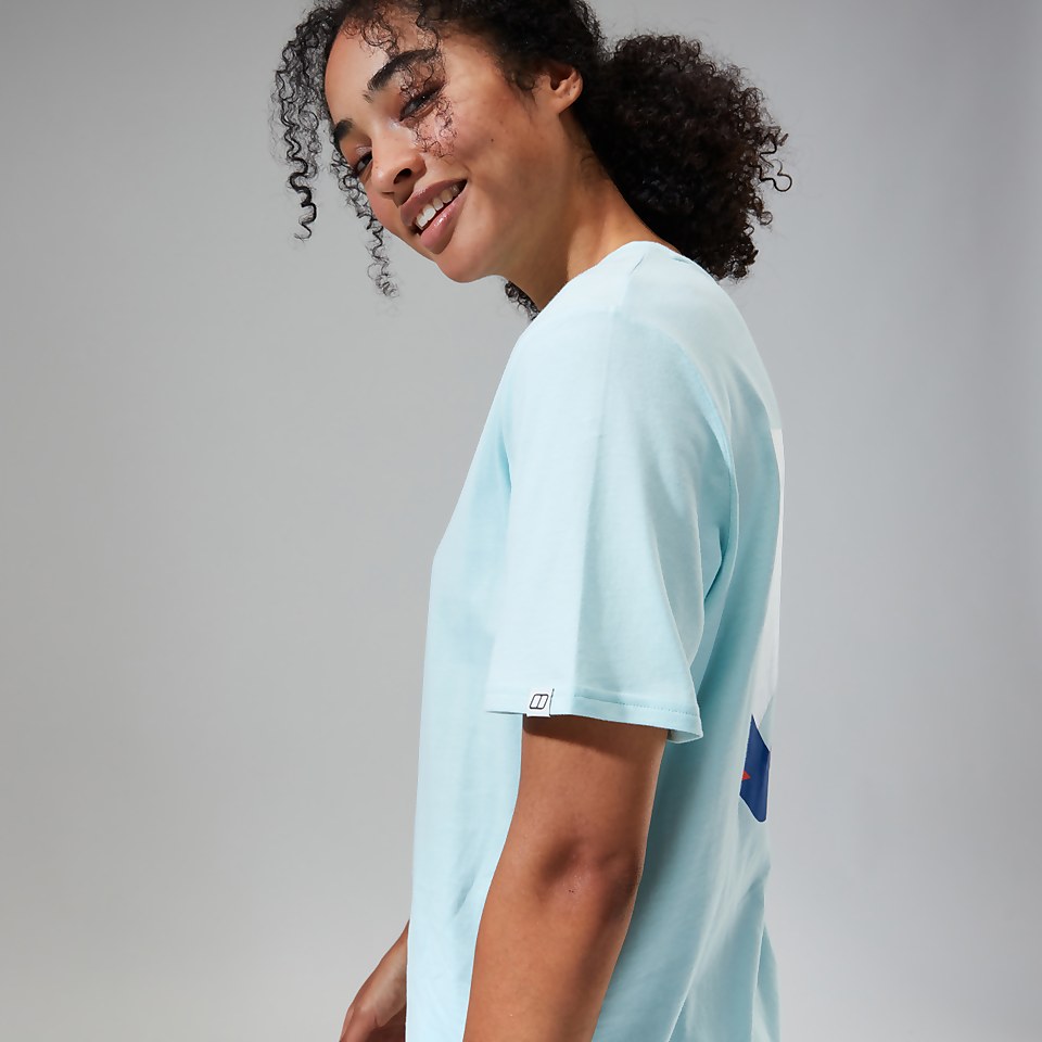 Women's Boyfriend Dolomites MTN Short Sleeve Tee Light Blue