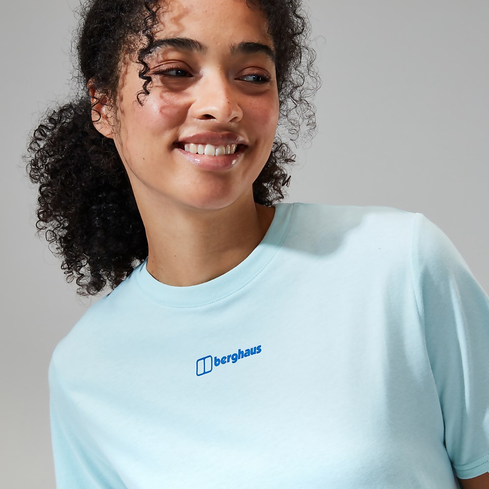 Women's Boyfriend Dolomites MTN Short Sleeve Tee Light Blue