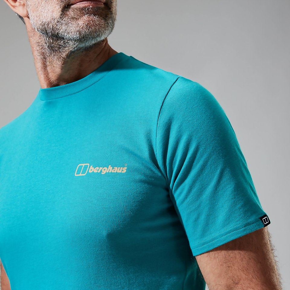 Men's Snowdon Colour Logo Short Sleeve Tee Dark Turquoise