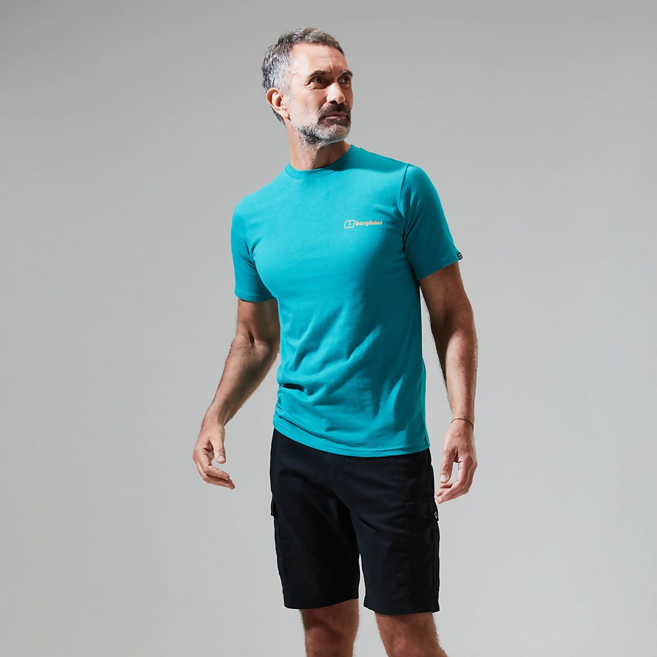 Men's Snowdon Colour Logo Short Sleeve Tee Dark Turquoise