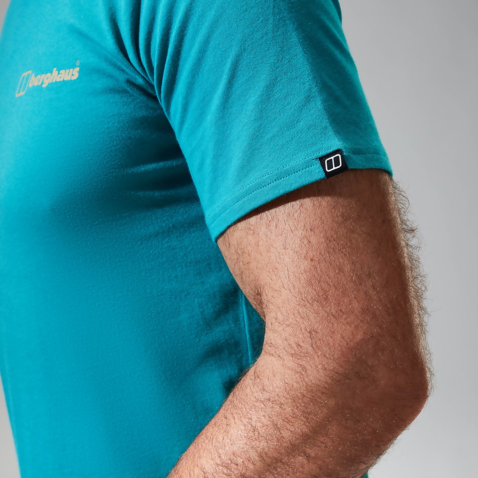 Men's Snowdon Colour Logo Short Sleeve Tee Dark Turquoise