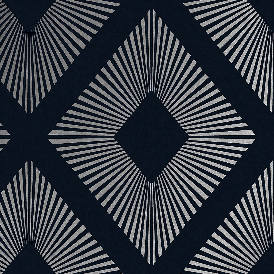 Next Deco Triangle Navy Wallpaper