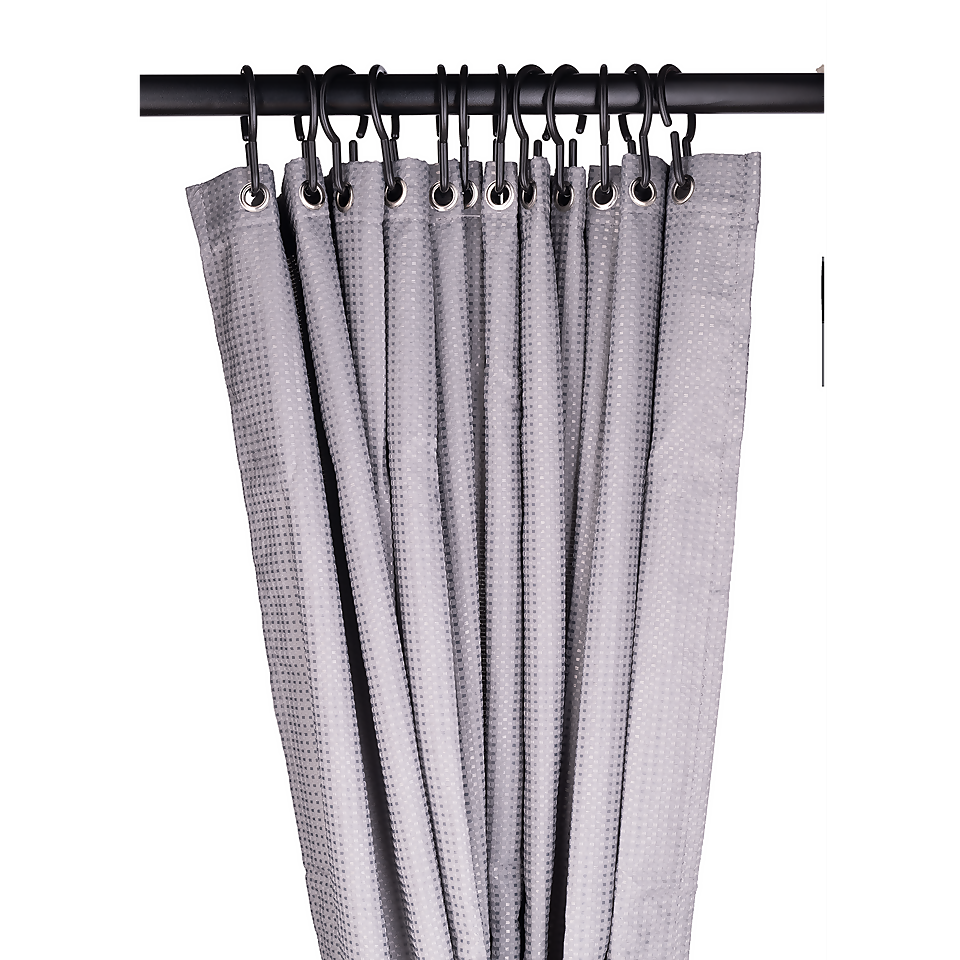 Aqualona Shower Curtain Quick Hooks - Matt Black