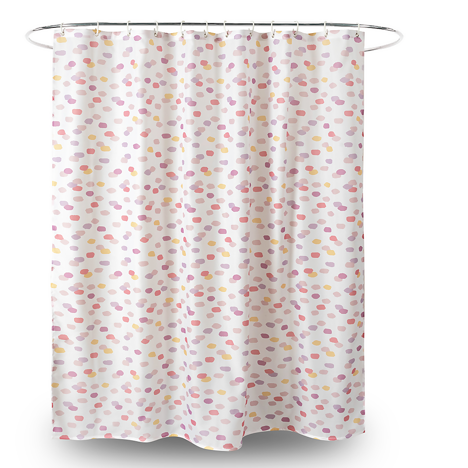 Homebase Pink Spots Shower Curtain