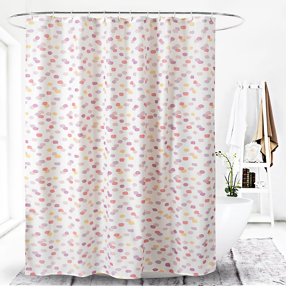 Homebase Pink Spots Shower Curtain