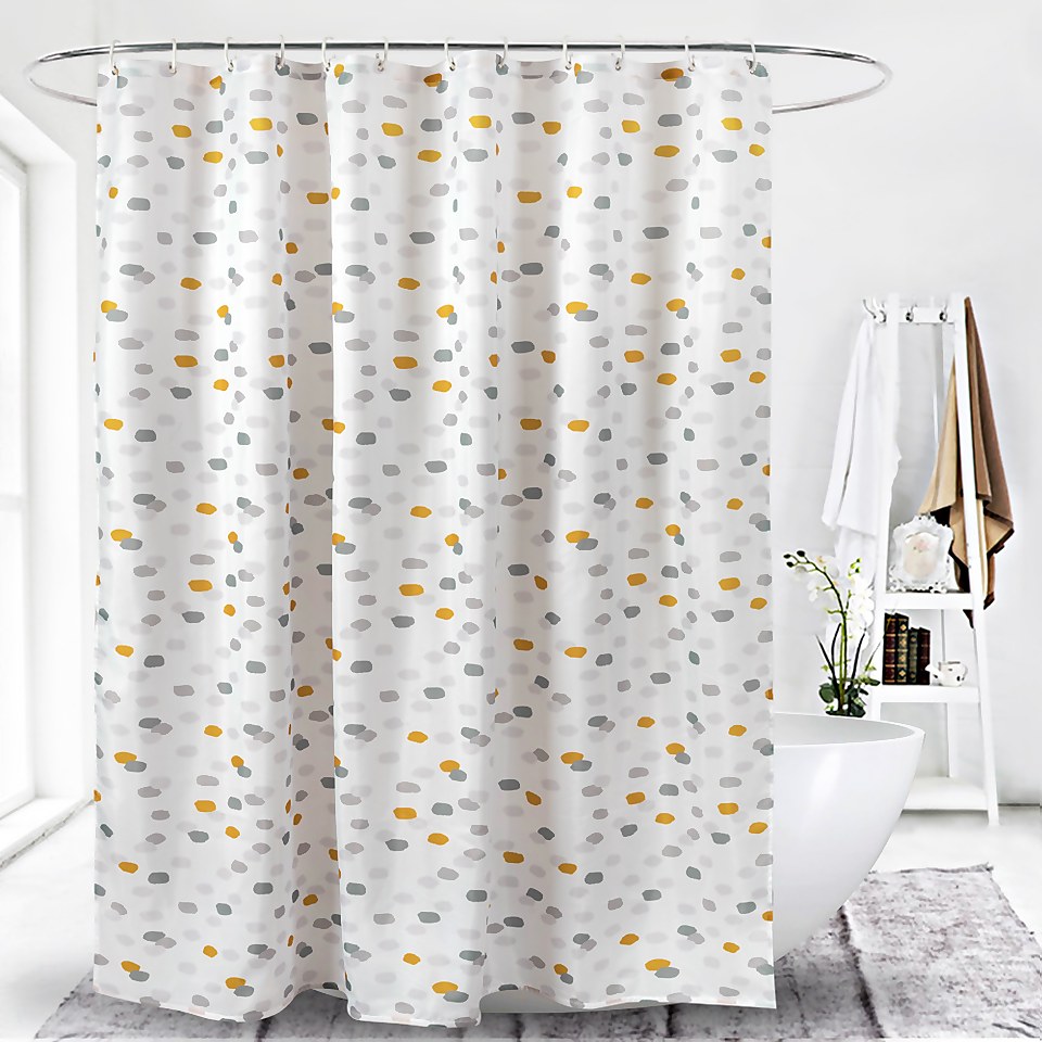 Homebase Watercolour Dots Shower Curtain