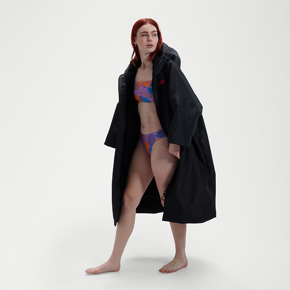 Thermal Dry Change Robe für Erwachsene in Schwarz/Rot