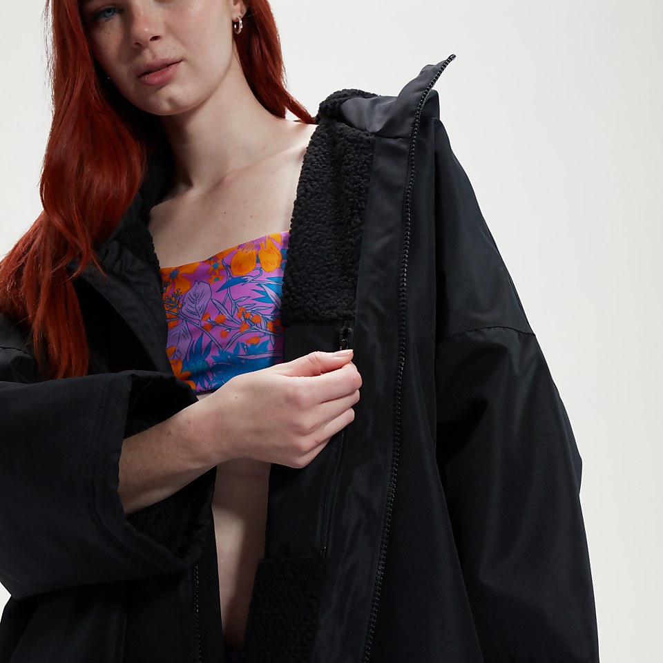 Adult Thermal Dry Change Robe Black/Green
