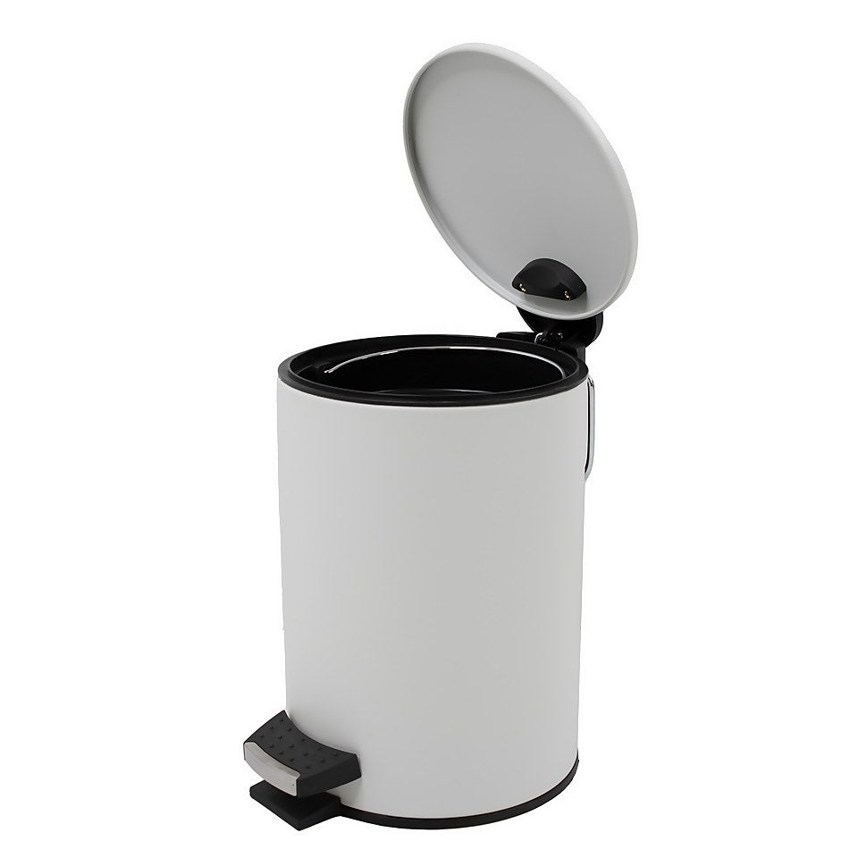 Homebase 3 Litre Pedal Bathroom Bin - White | Homebase