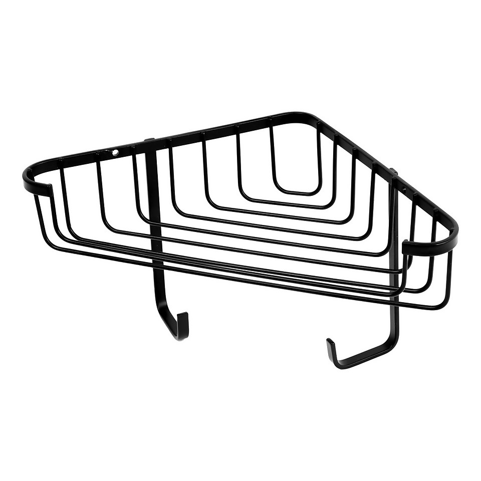 Homebase 1 Tier Corner Basket Black Homebase