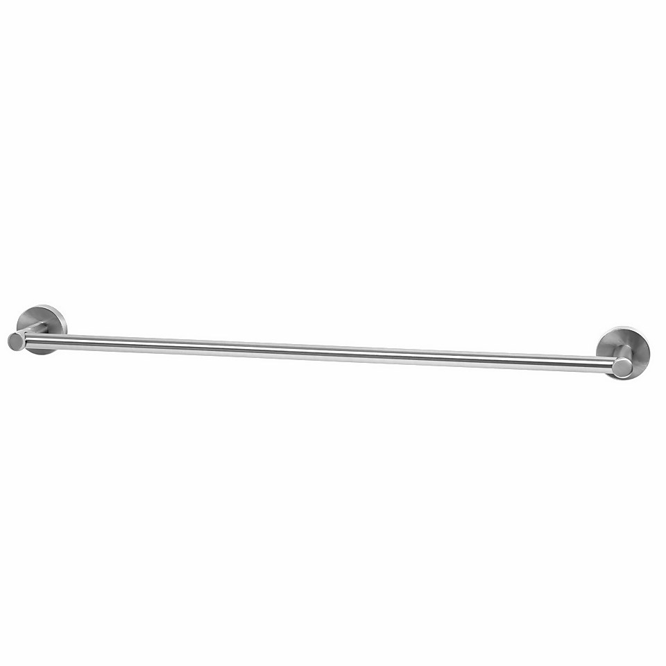 Homebase Towel Bar Round Brushed Steel Homebase