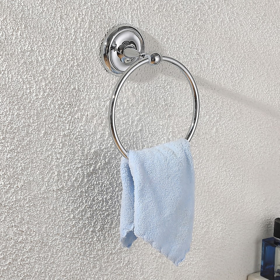 Homebase Traditional Towel Ring - Chrome