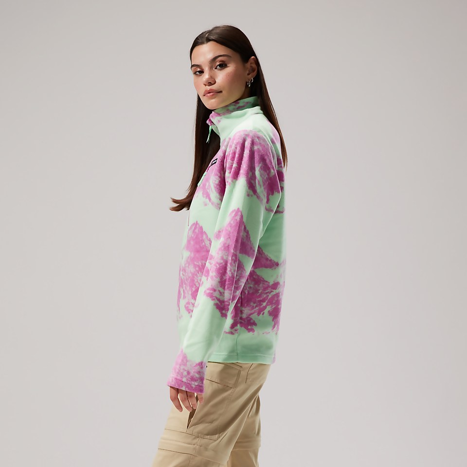 Unisex Prism Print Trango Half-zip Fleece - Light Green/Purple