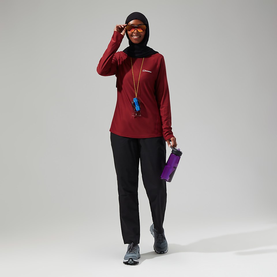 Women's 24/7 Tech Long Sleeve Crew Tee - Dark Red