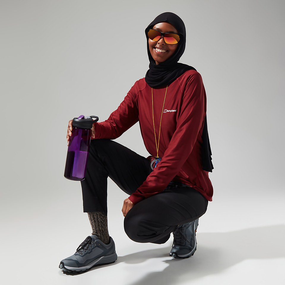 Women's 24/7 Tech Long Sleeve Crew Tee - Dark Red