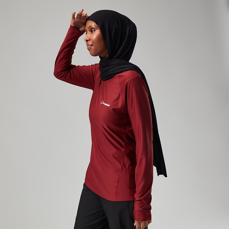 Women's 24/7 Tech Long Sleeve Crew Tee - Dark Red