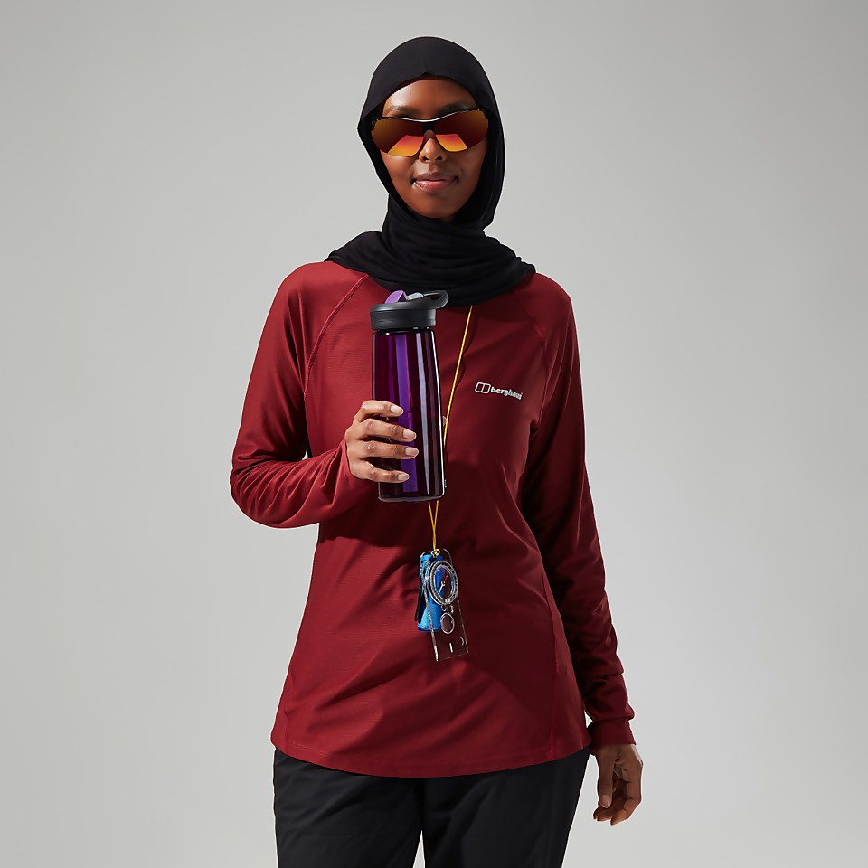 Women's 24/7 Tech Long Sleeve Crew Tee - Dark Red