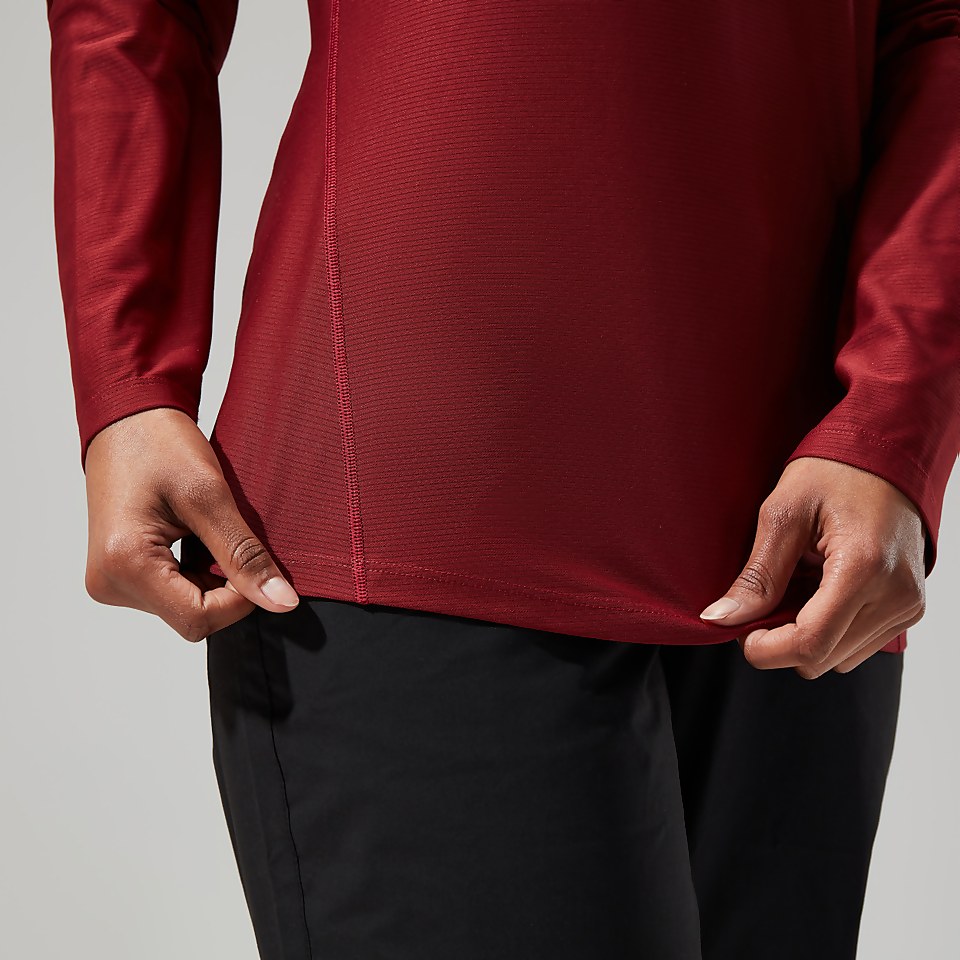 Women's 24/7 Tech Long Sleeve Crew Tee - Dark Red